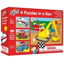 Galt 4 Puzzles in a Box - Vehicles 